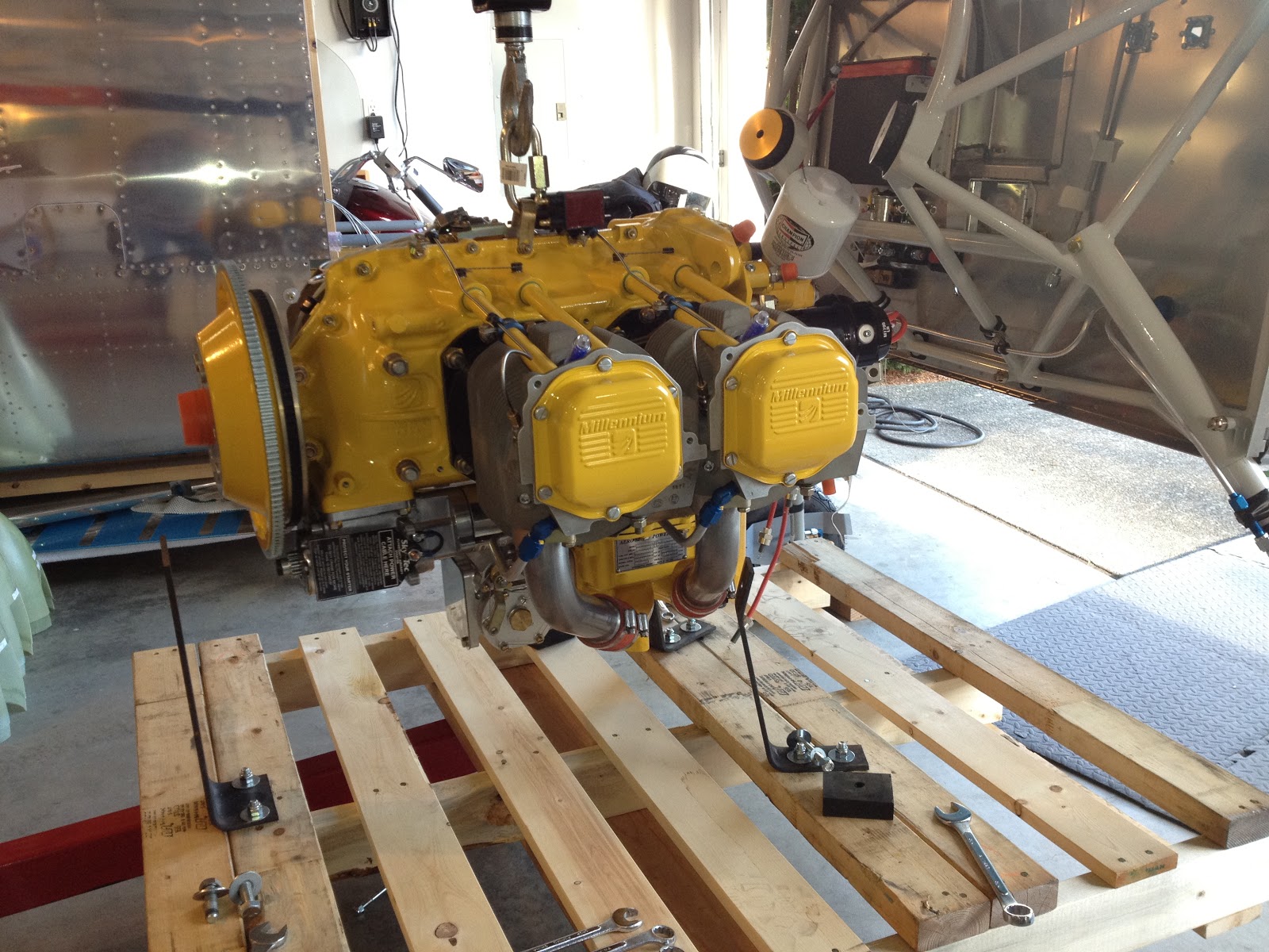Chad and Bekah's RV-7: Hung the Engine